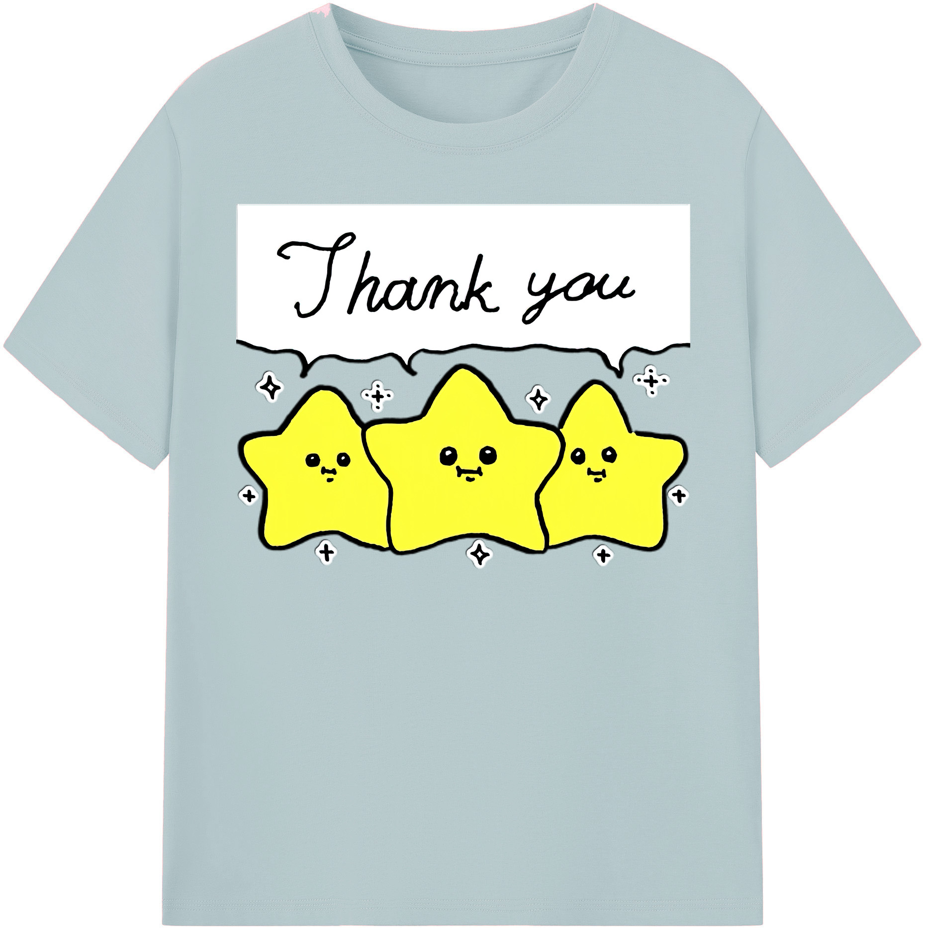 （画像用） ちいかわ 流れ星 Chii-kawa Shooting star 綿100％半袖Tシャツ（フロントプリント）